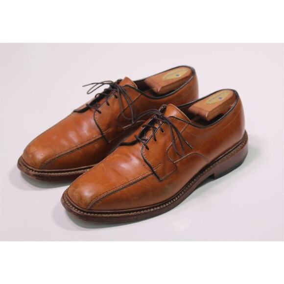 Allen Edmonds Hillcrest Honey Brown Bicycle Toe Oxford Dress Shoes US 8.5 D - Picture 2 of 12